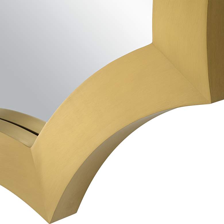 Image 6 Flare Plated Brushed Brass 40" x 42" Scalloped Wall Mirror more views