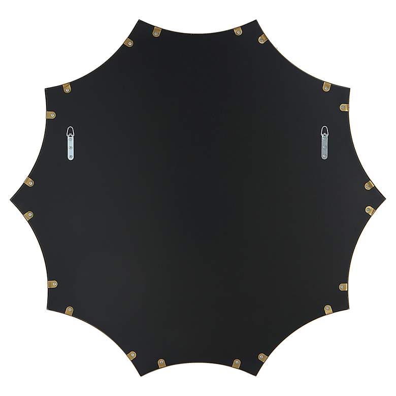 Image 7 Flare Plated Brushed Brass 40" x 42" Scalloped Wall Mirror more views