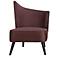 Flared Back Left Purple Microfiber Accent Chair