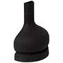 Flat Back Matte Black Crust 10" High Decorative Modern Vase