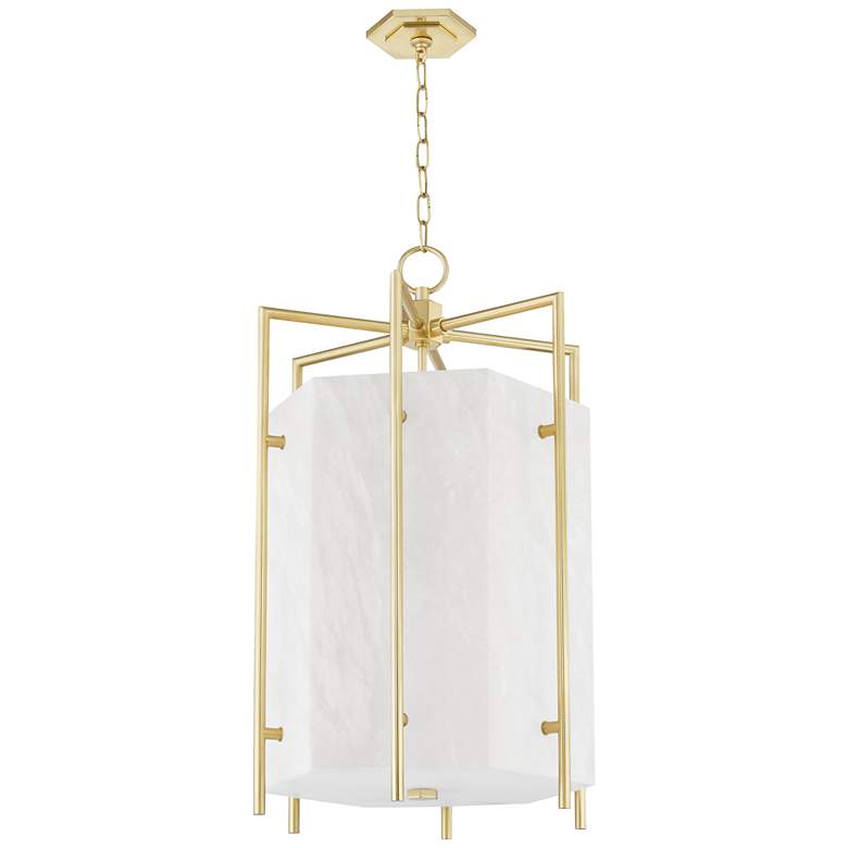 Image 1 Flatbush 6 Light Lg Pendant Aged Brass