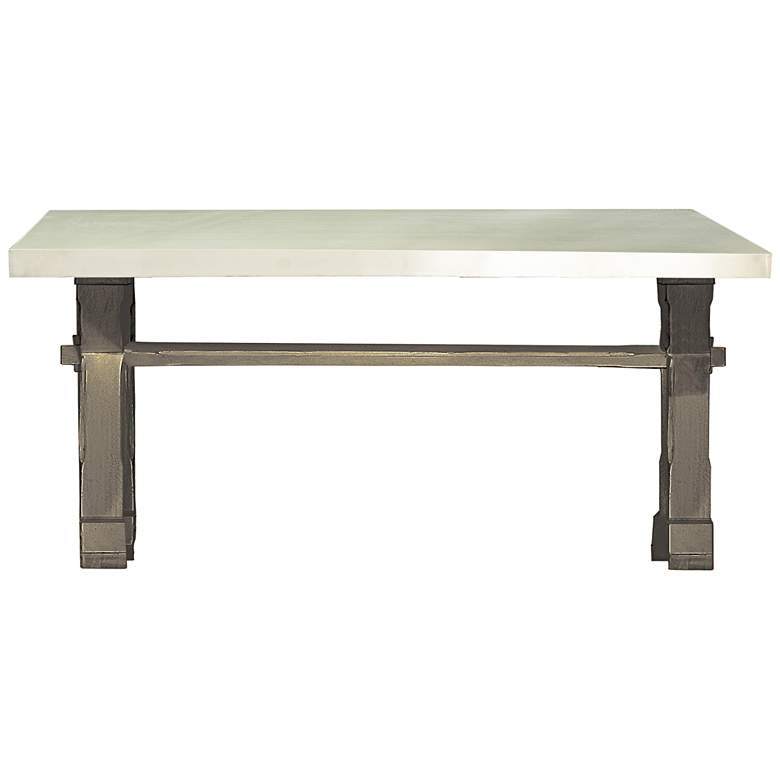 Image 1 Flatiron Brownstone Wood Trestle Rectangular Dining Table
