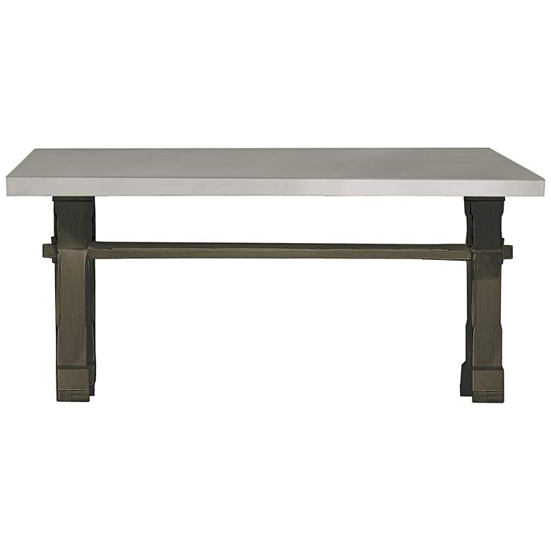 Image 1 Flatiron Studio Wood Trestle Rectangular Dining Table
