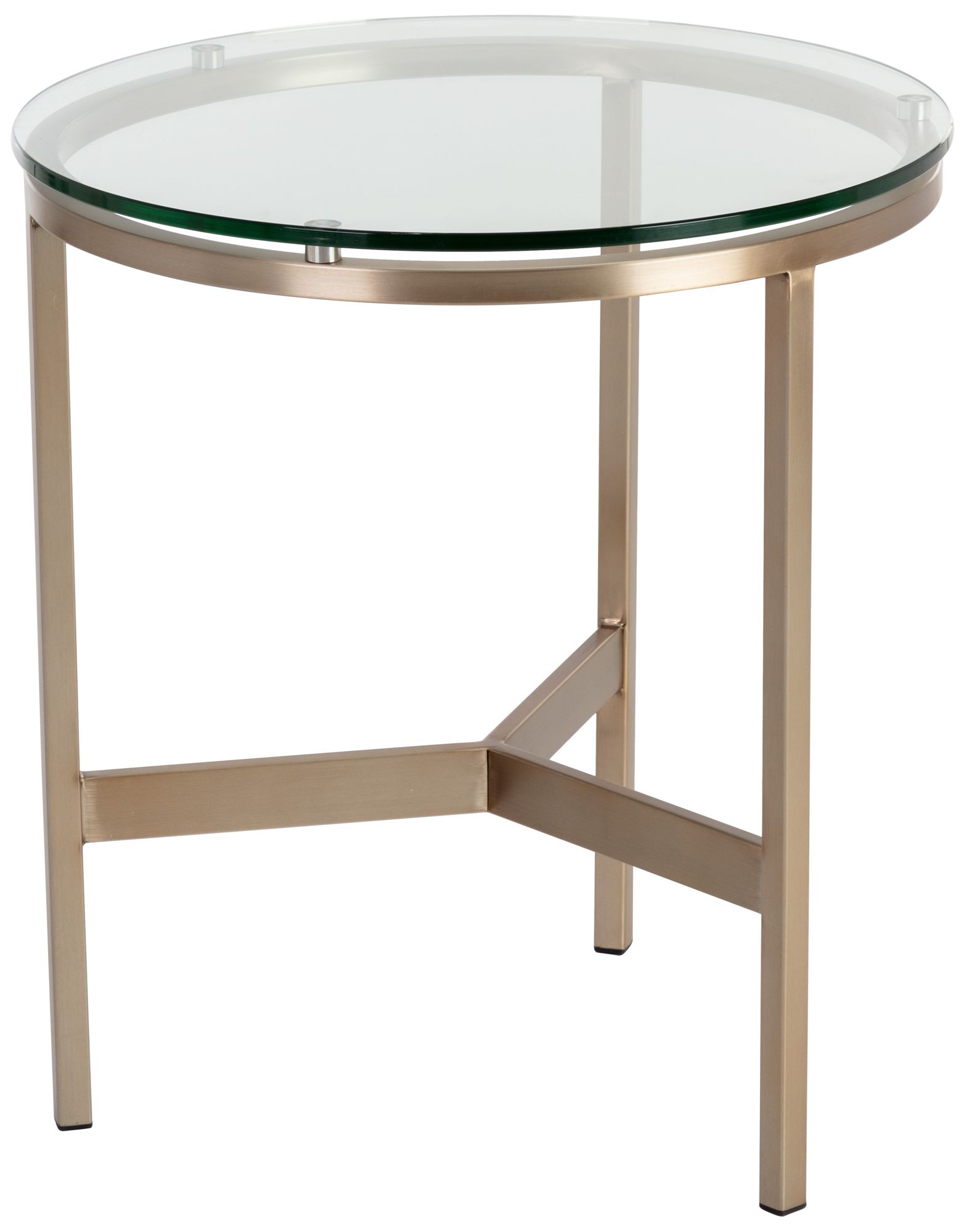 Image 2 Flato 19 3/4" Wide Antique Brass Round End Table more views