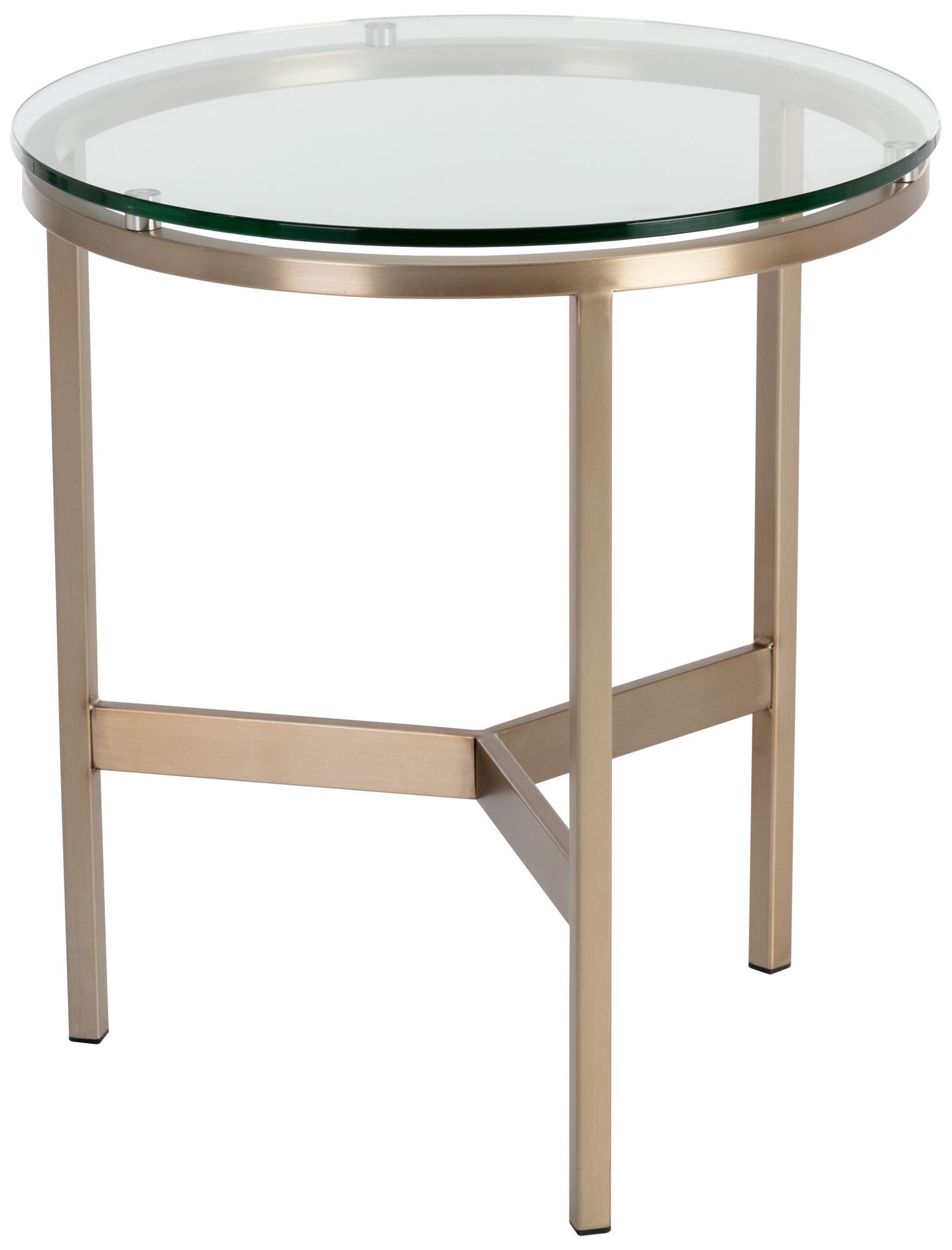 Image 3 Flato 19 3/4" Wide Antique Brass Round End Table more views