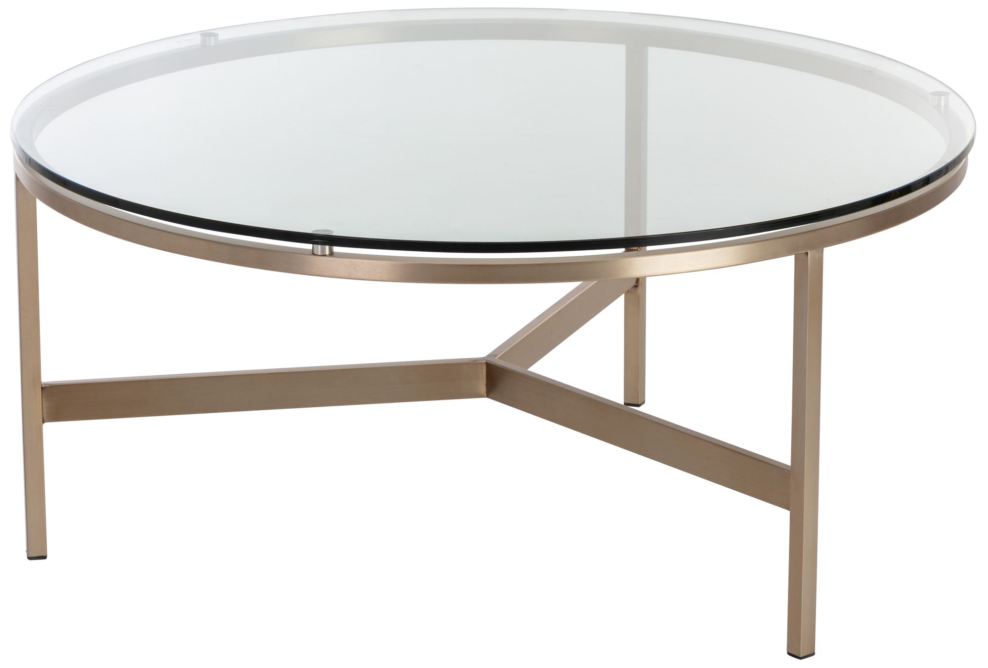 Image 2 Flato 35 1/2" Wide Antique Brass Round Coffee Table more views