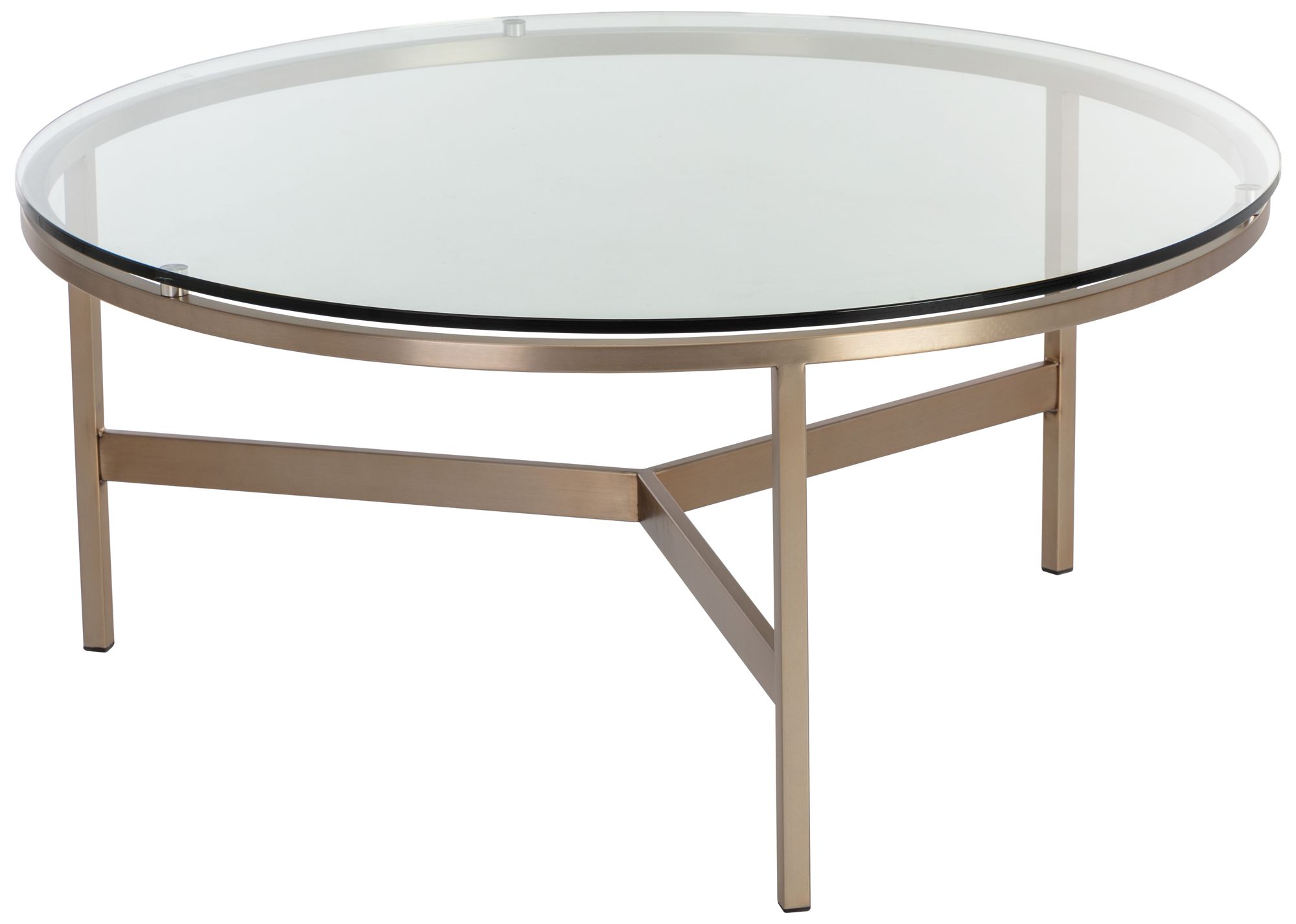 Image 3 Flato 35 1/2" Wide Antique Brass Round Coffee Table more views