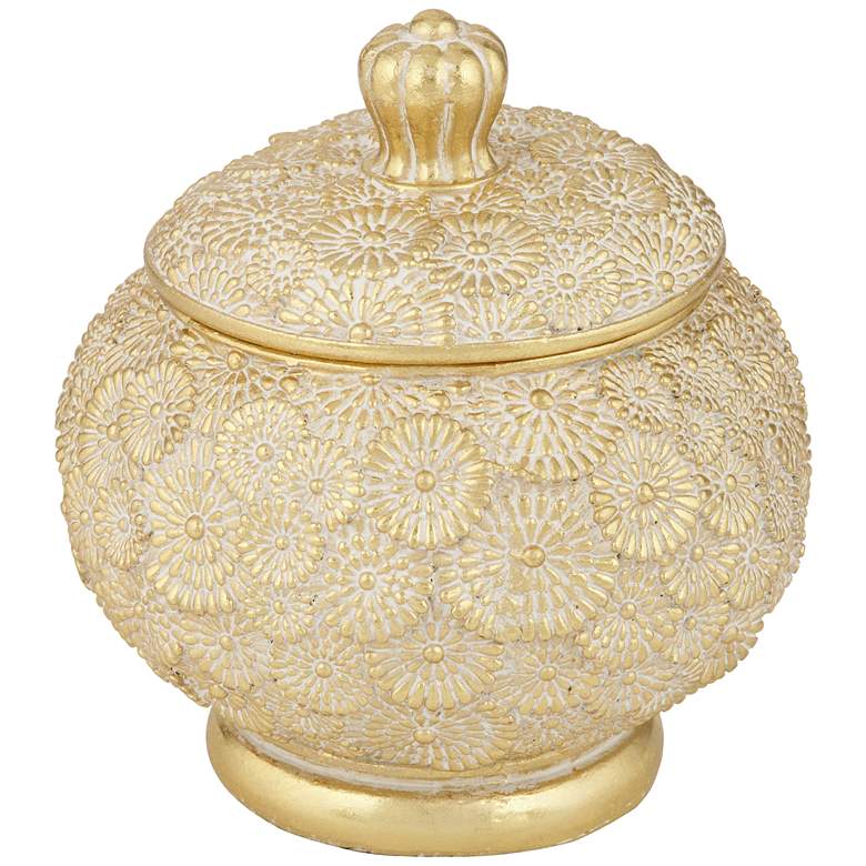 Image 3 Flavia Matte Gold Floral Texture Decorative Box