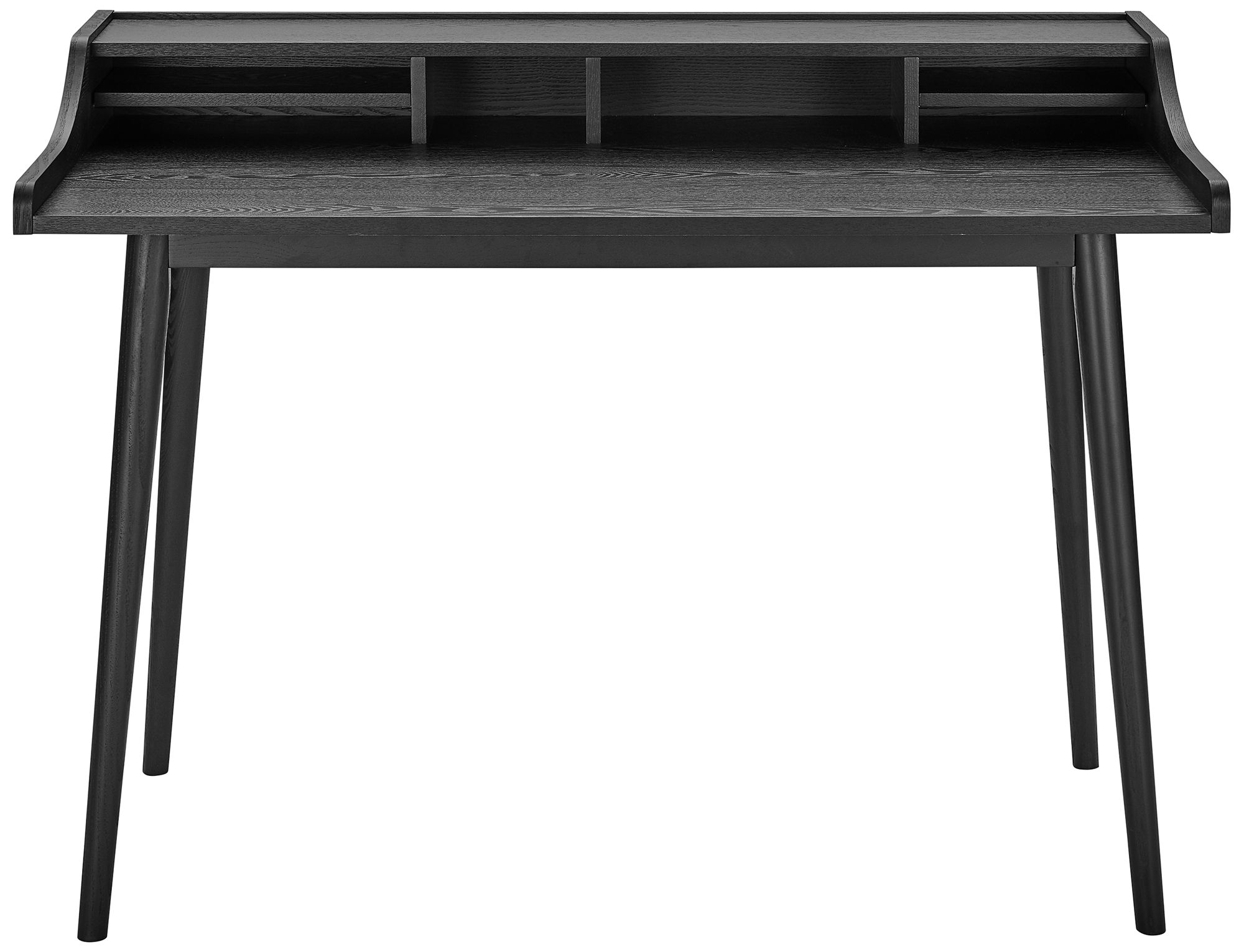 Image Flavio 47" Wide Black Stained Ash Wood Rectangular Desk