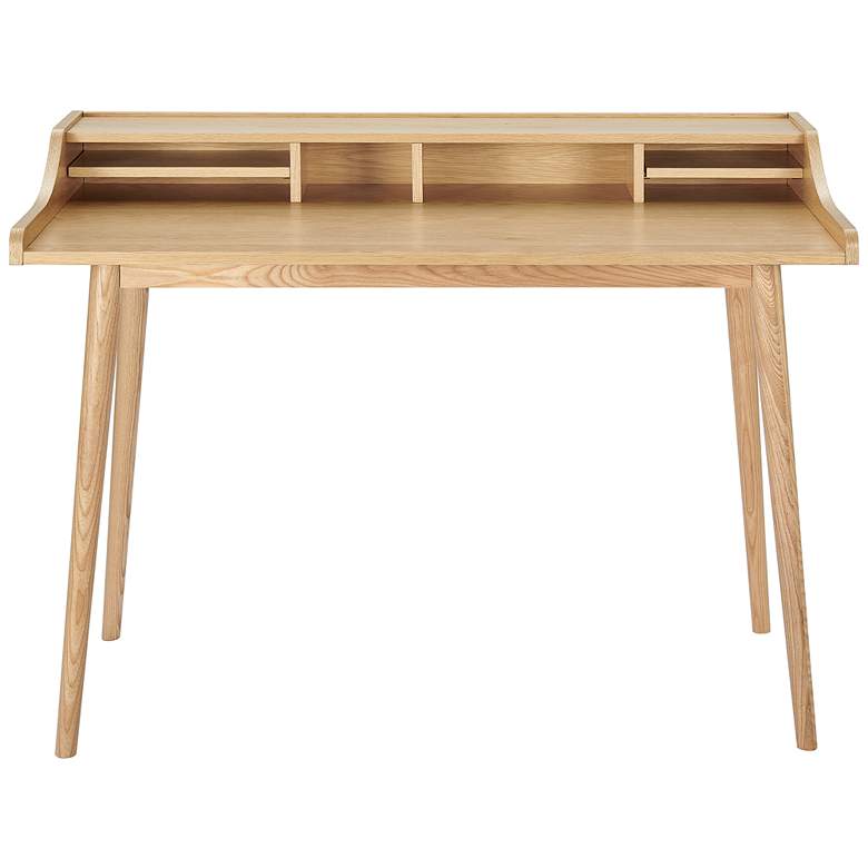Image 2 Flavio 47" Wide Oak Veneer Wood Rectangular Desk