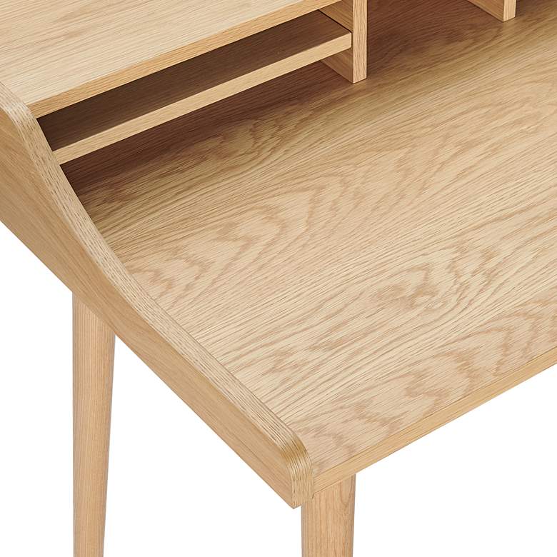 Image 3 Flavio 47" Wide Oak Veneer Wood Rectangular Desk more views