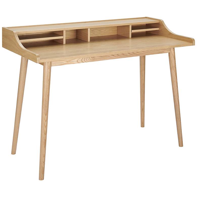 Image 5 Flavio 47" Wide Oak Veneer Wood Rectangular Desk more views