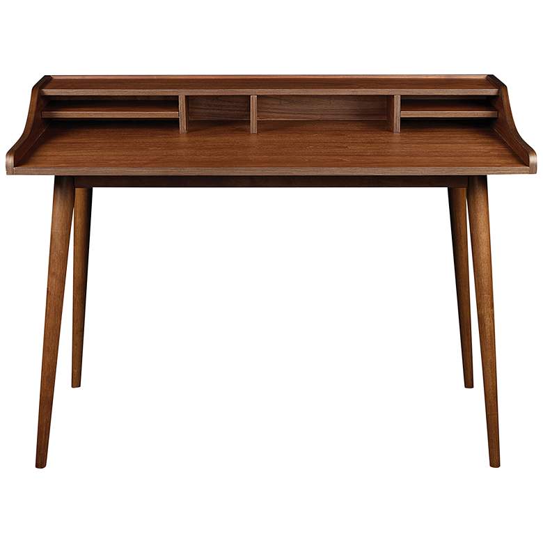 Image 2 Flavio 47"W American Walnut Veneer Wood Rectangular Desk