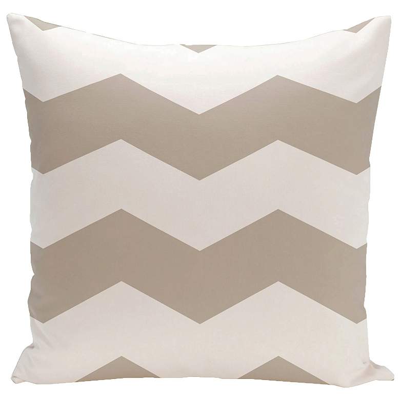 Image 1 Flax Taupe Chevron 20 inch Square Outdoor Pillow
