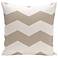 Flax Taupe Chevron 20" Square Outdoor Pillow