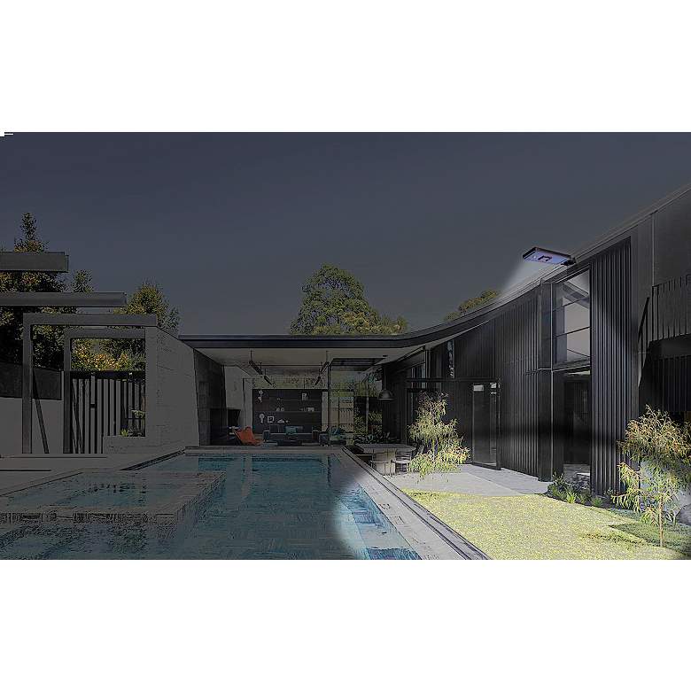Image 7 Fleck 124" High Black Solar Dusk-to-Dawn LED Area Parking Light more views