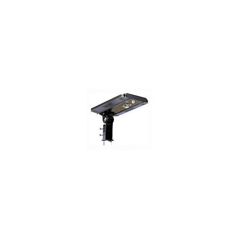 Image 1 Fleck 25"W Brown Solar Dusk-to-Dawn LED Area Parking Light