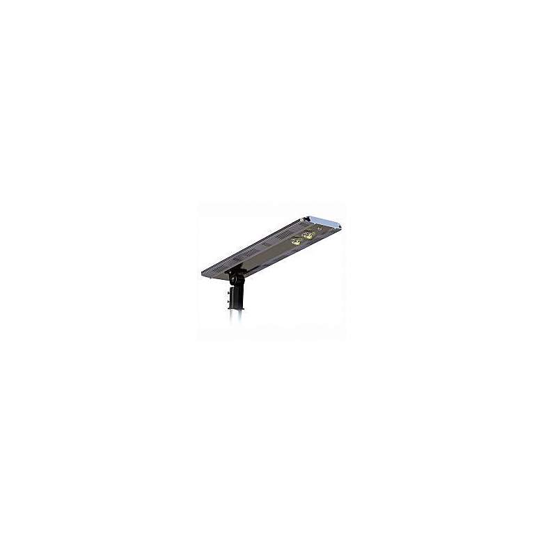 Image 1 Fleck 35"W Brown Solar Dusk-to-Dawn LED Area Parking Light