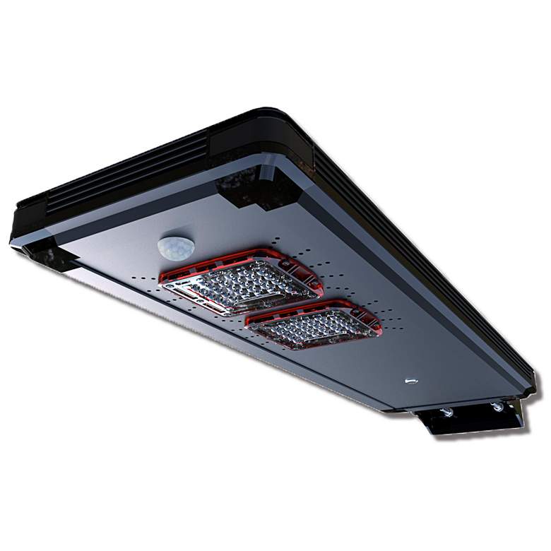 Image 1 Fleck 36"W Black Solar Dusk-to-Dawn LED Area Parking Light