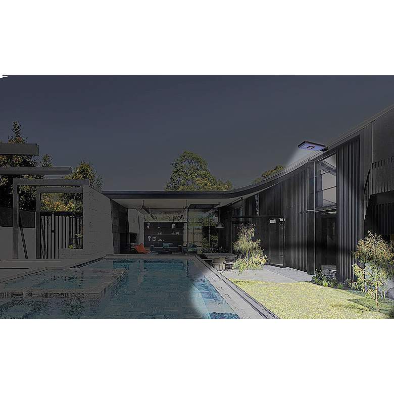 Image 4 Fleck 36"W Black Solar Dusk-to-Dawn LED Area Parking Light more views