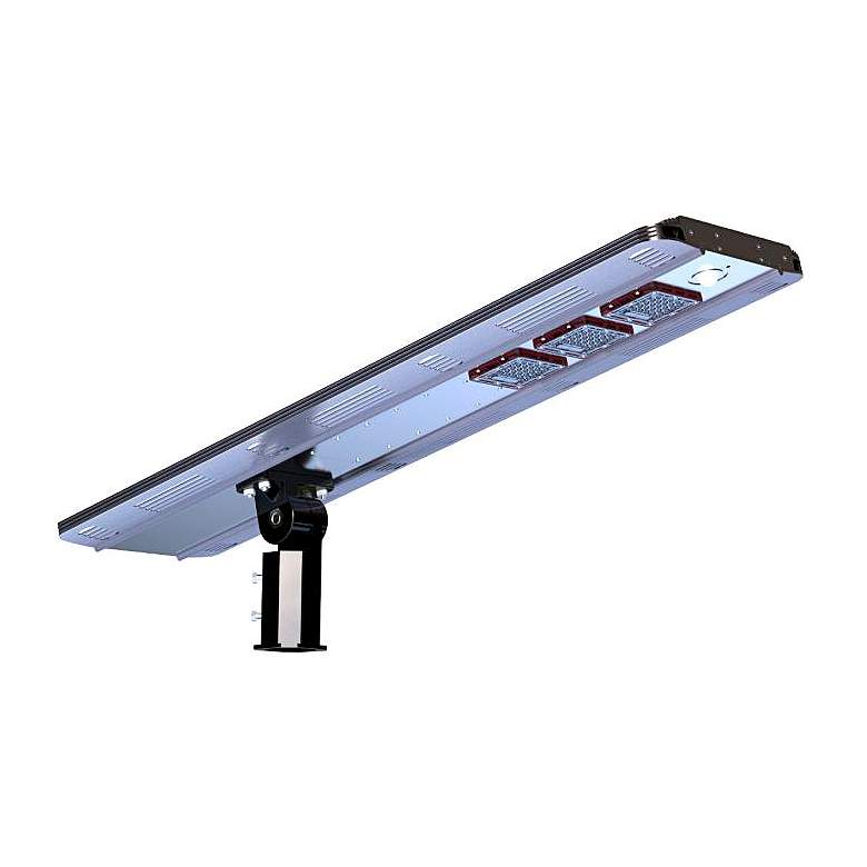 Image 1 Fleck 50"W Brown Solar Dusk-to-Dawn LED Area Parking Light