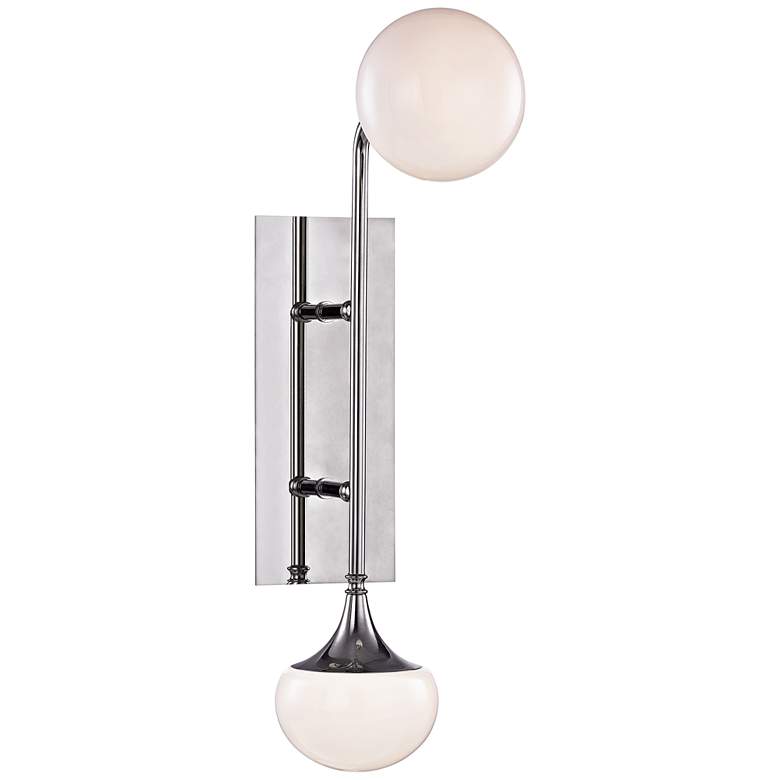 Image 1 Fleming 22 1/2 inch High Polished Nickel 2-LED Wall Sconce
