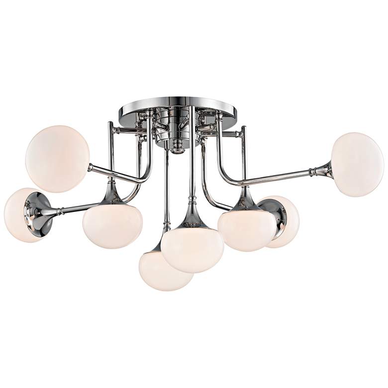 Image 1 Fleming 36 1/2 inch Wide Polished Nickel 8-LED Ceiling Light