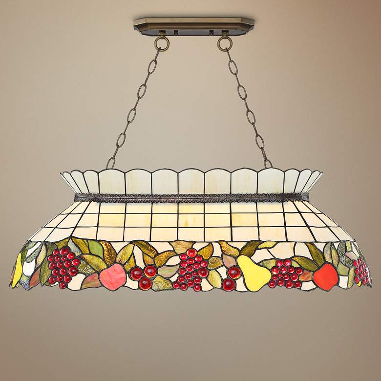 Image 1 Fletch 35 3/4"W Bronze Tiffany Kitchen Island Light Pendant