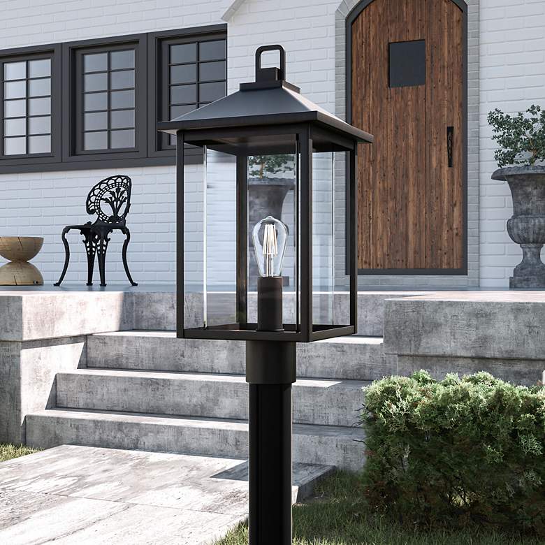 Image 1 Fletcher 1-Light Earth Black Outdoor Post Lantern