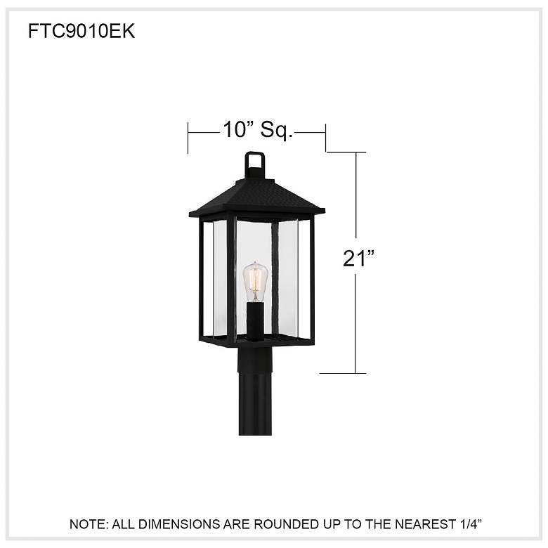 Image 7 Fletcher 1-Light Earth Black Outdoor Post Lantern more views