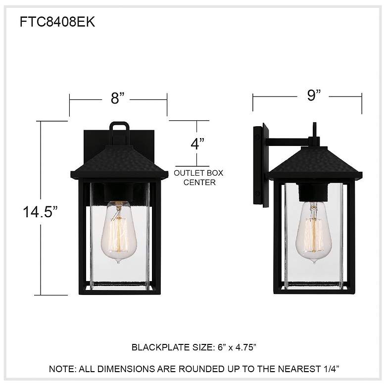 Image 7 Fletcher 1-Light Earth Black Outdoor Wall Lantern more views