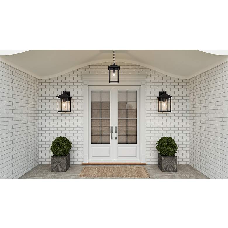 Image 6 Fletcher 1-Light Earth Black Outdoor Wall Lantern more views