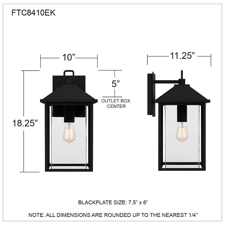 Image 7 Fletcher 1-Light Earth Black Outdoor Wall Lantern more views