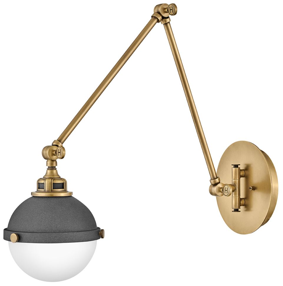 Image Fletcher 12 1/4"H Heritage Brass Aged Zinc Wall Sconce