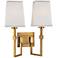 Fletcher 15 1/4"H 2-Light Aged Brass Wall Sconce