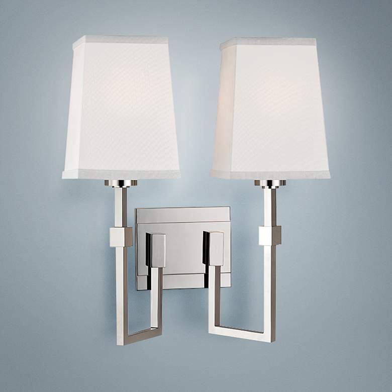 Image 1 Fletcher 15 1/4 inchH 2-Light Polished Nickel Sconce