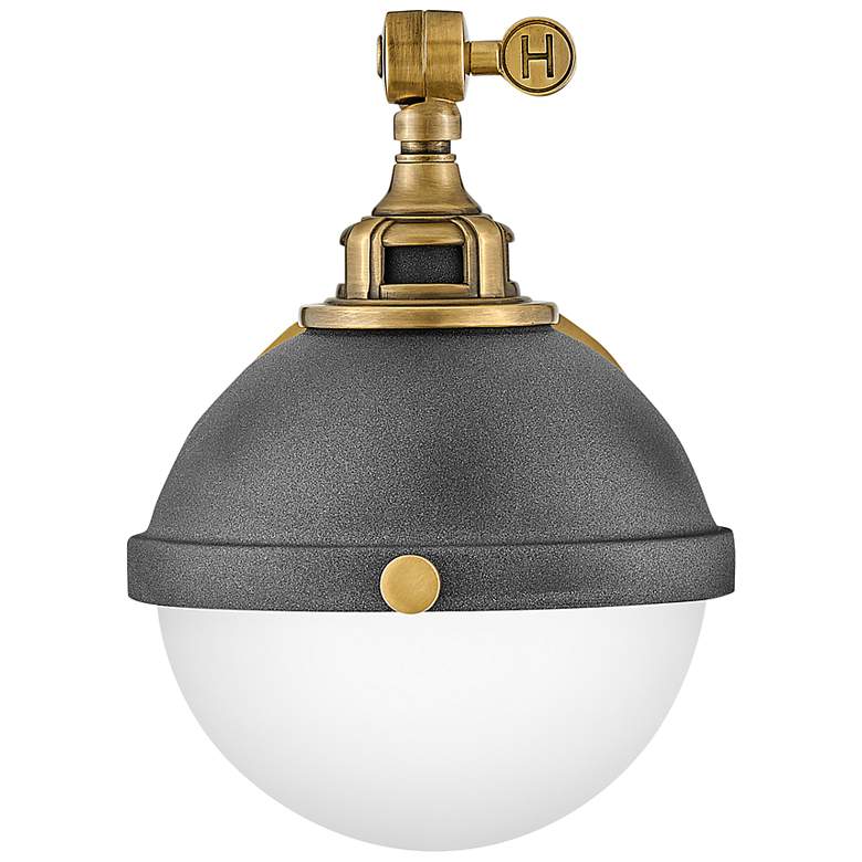 Image 4 Fletcher 9 1/4" High Aged Zinc Brass Adjustable Wall Sconce more views