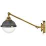 4_Fletcher 9 1/4" High Aged Zinc Brass Adjustable Wall Sconce more views