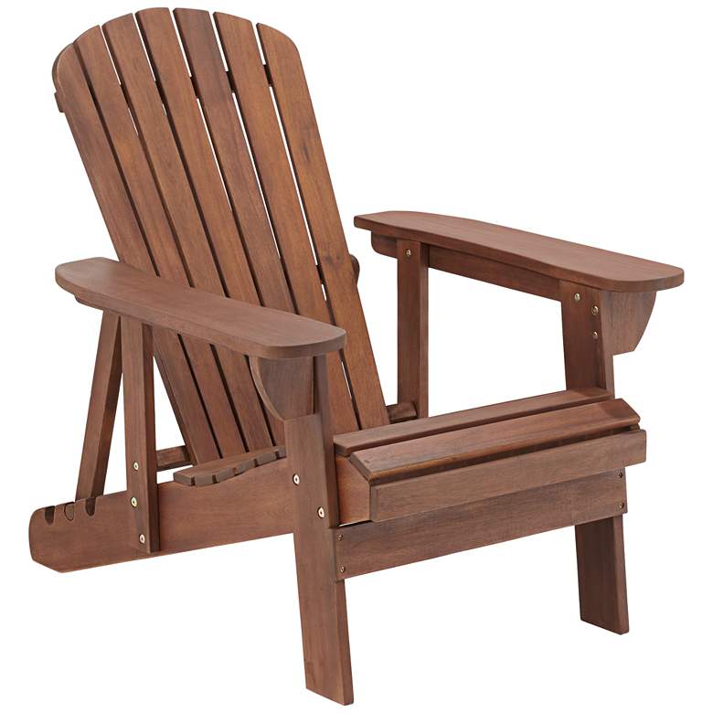 Fletcher Dark Wood Outdoor Reclining Adirondack Chair