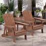 1_Fletcher Dark Wood Outdoor Reclining Adirondack Chairs Set of 2