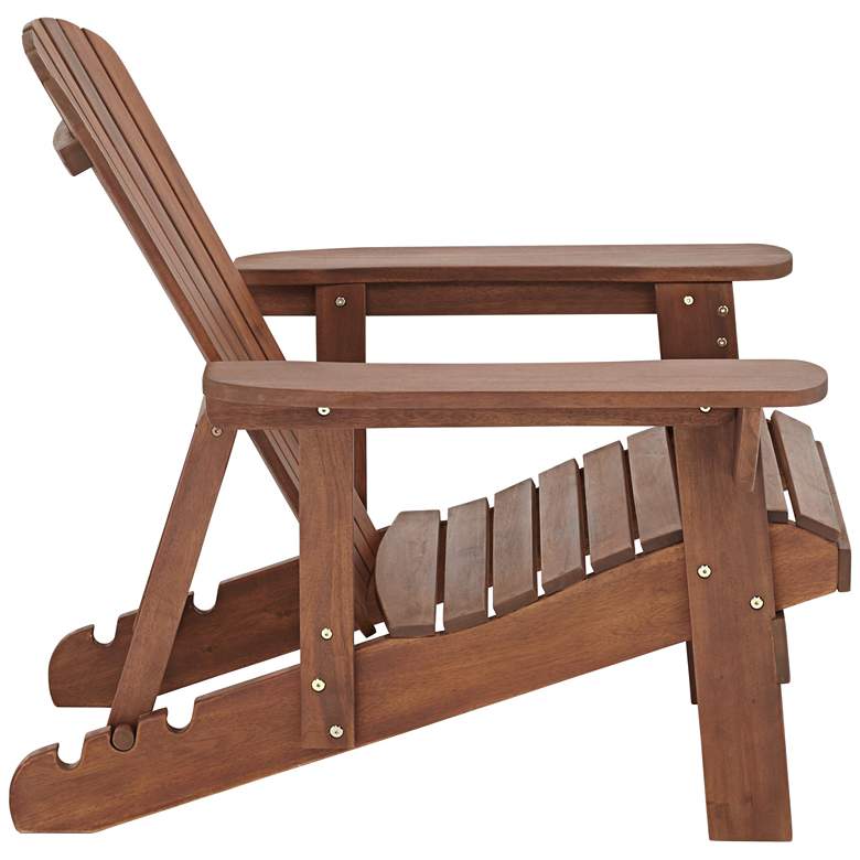 Image 4 Fletcher Dark Wood Outdoor Reclining Adirondack Chairs Set of 2 more views