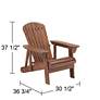 Fletcher Dark Wood Outdoor Reclining Adirondack Chairs Set of 2
