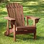 Fletcher Dark Wood Outdoor Reclining Adirondack Chairs Set of 2