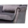 Fletcher Gray Velvet Fabric Tufted Accent Armchair