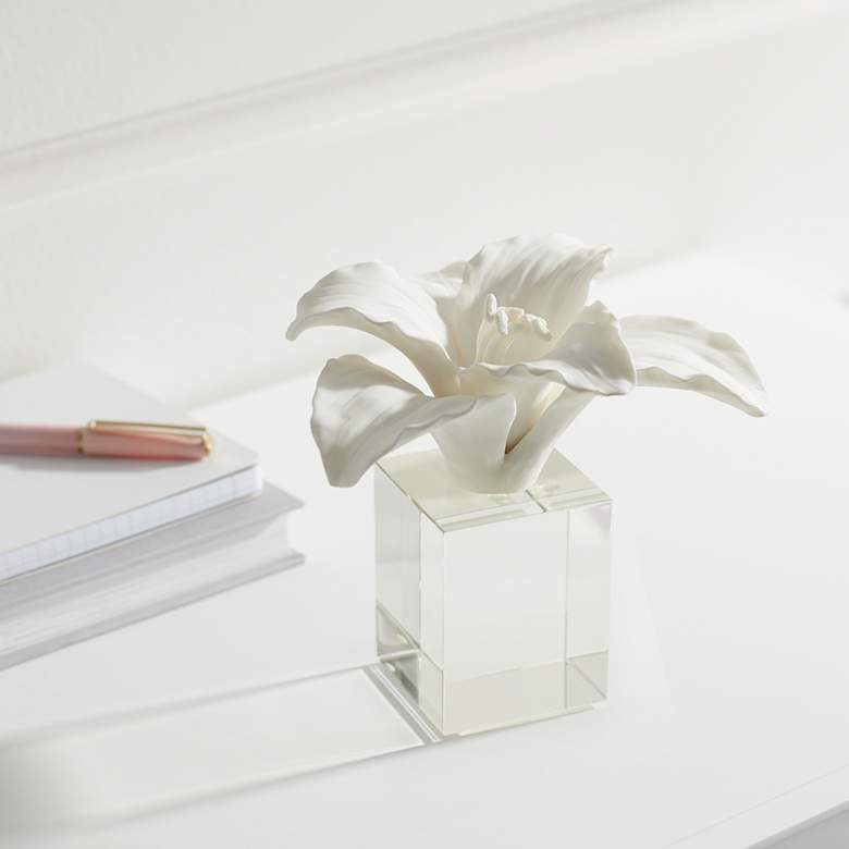 Image 1 Fleur 10 1/2" High Flower Statue with Acrylic Stand