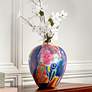 1_Fleur 13" High Purple and Pink Ceramic Decorative Vase