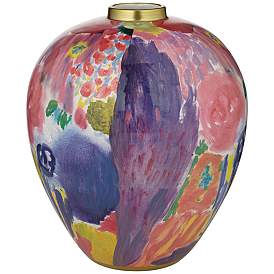 Image5 of Fleur 13" High Purple and Pink Ceramic Decorative Vase more views