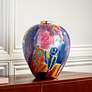 Fleur 13" High Purple and Pink Ceramic Decorative Vase