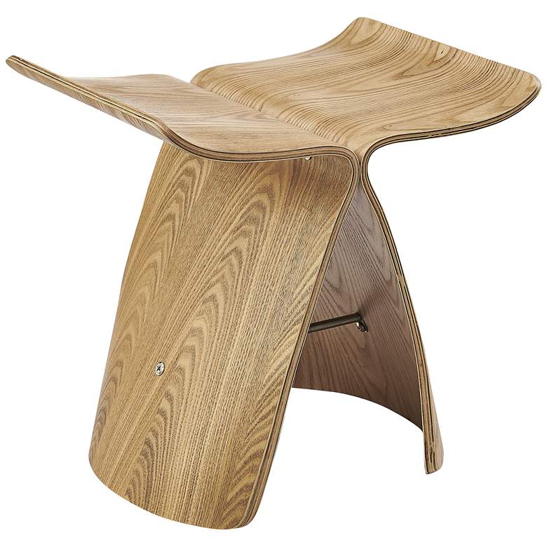 Image 1 Fleur 17 1/2" Wide Natural Ash Wood Veneer Side Table