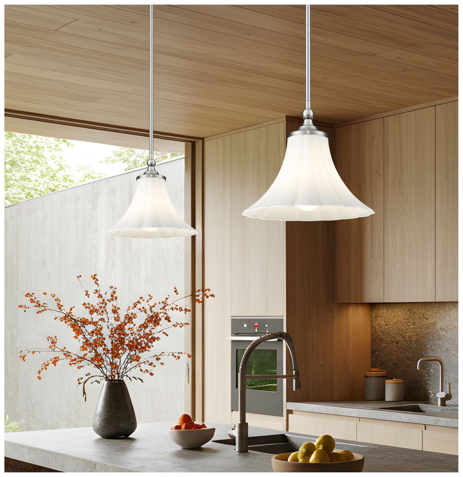 Image 3 Fleur by Z-Lite 12 inch Brushed Nickel 1 Light Pendant more views